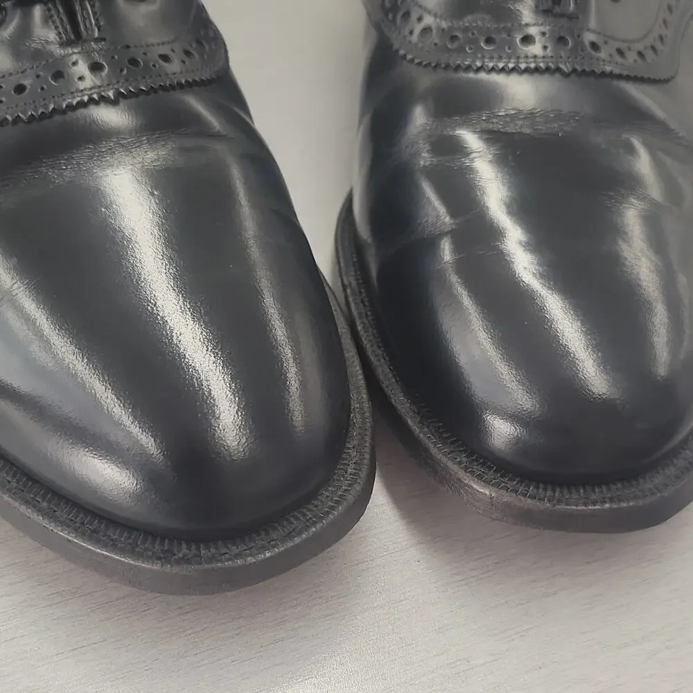 Johnston & Murphy Limited Black Leather Brogue Lace-Up Oxford Dress Shoes 10 D